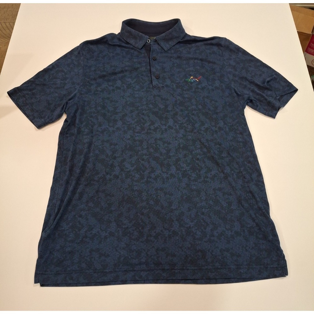 Greg Norman Mens Short Sleeve Polo Pima Cotton Blend, Blue, Size Large
